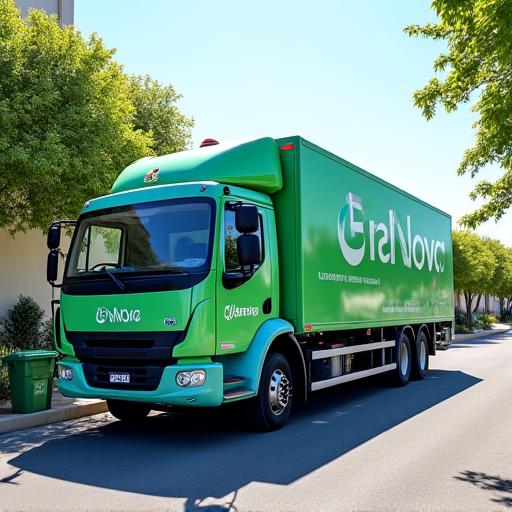 Camión de recolección ecológico en servicio
