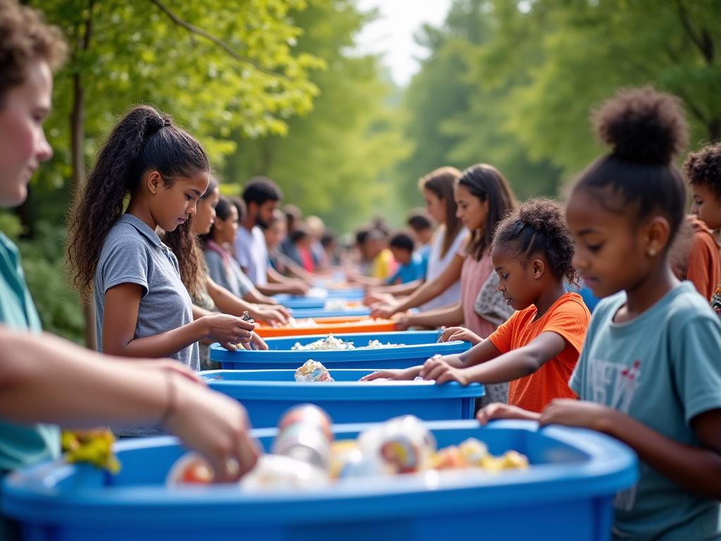Campaña de reciclaje comunitaria con organizaciones sin ánimo de lucro